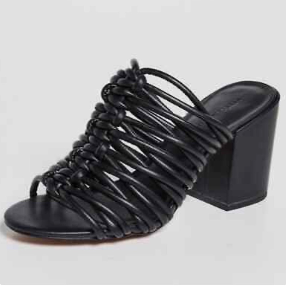 Rebecca Minkoff Women's Black Calanthe Slip On Strappy Mules size 11